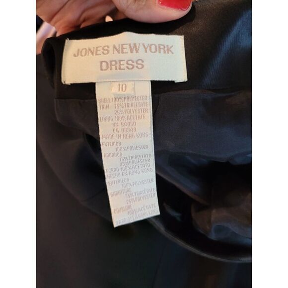 Jones New York Black Slip Dress Size 10 - Picture 8 of 8
